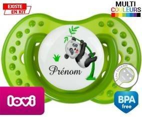 Panda style1 + prénom : Sucette LOVI Dynamic personnalisée