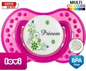 Fleur verte + prénom: Sucette LOVI Dynamic-su7.fr