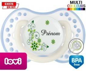 Fleur verte + prénom: Sucette LOVI Dynamic-su7.fr