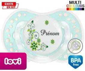 Fleur verte + prénom: Sucette LOVI Dynamic-su7.fr