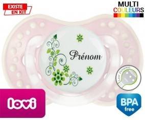 Fleur verte + prénom: Sucette LOVI Dynamic-su7.fr