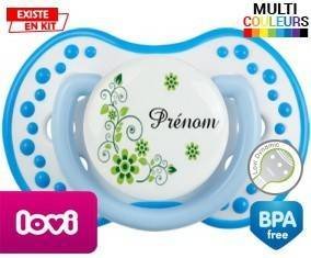 Fleur verte + prénom: Sucette LOVI Dynamic-su7.fr