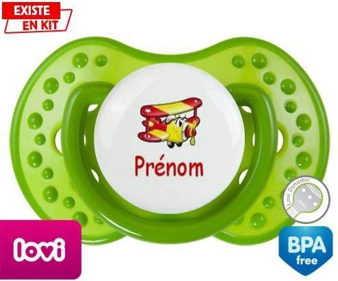 Avion rouge + prénom: Sucette LOVI Dynamic-su7.fr