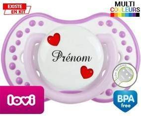 Cœurs Style2 + prénom: Sucette LOVI Dynamic-su7.fr