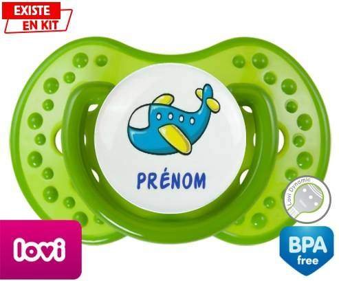 Avion bleu + prénom: Sucette LOVI Dynamic-su7.fr