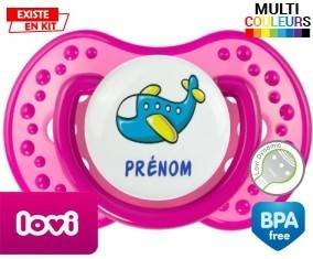 Avion bleu + prénom: Sucette LOVI Dynamic-su7.fr