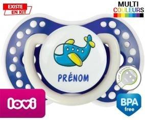 Avion bleu + prénom: Sucette LOVI Dynamic-su7.fr