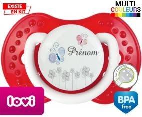 Tige fleur grise + prénom: Sucette LOVI Dynamic-su7.fr