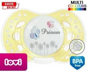 Tige fleur grise + prénom: Sucette LOVI Dynamic-su7.fr