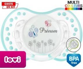 Tige fleur grise + prénom: Sucette LOVI Dynamic-su7.fr