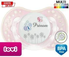 Tige fleur grise + prénom: Sucette LOVI Dynamic-su7.fr