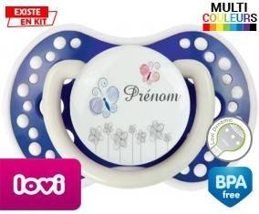 Tige fleur grise + prénom: Sucette LOVI Dynamic-su7.fr