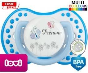 Tige fleur grise + prénom: Sucette LOVI Dynamic-su7.fr