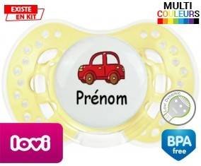 Voiture rouge + prénom: Sucette LOVI Dynamic-su7.fr