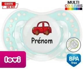 Voiture rouge + prénom: Sucette LOVI Dynamic-su7.fr