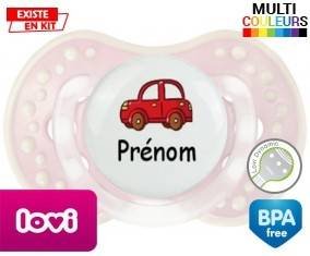 Voiture rouge + prénom: Sucette LOVI Dynamic-su7.fr