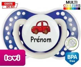 Voiture rouge + prénom: Sucette LOVI Dynamic-su7.fr