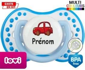 Voiture rouge + prénom: Sucette LOVI Dynamic-su7.fr