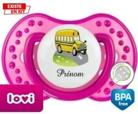 Bus jaune + prénom: Sucette LOVI Dynamic-su7.fr