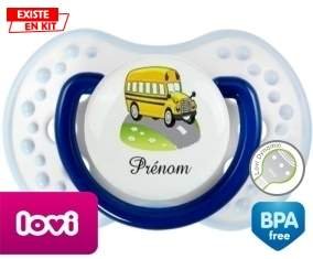 Bus jaune + prénom: Sucette LOVI Dynamic-su7.fr