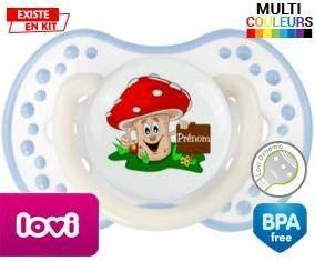 Champignon + prénom: Sucette LOVI Dynamic-su7.fr