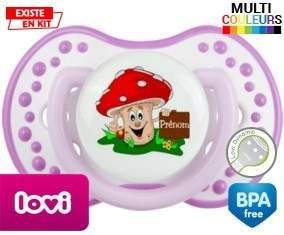 Champignon + prénom: Sucette LOVI Dynamic-su7.fr