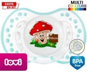 Champignon + prénom: Sucette LOVI Dynamic-su7.fr