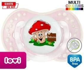 Champignon + prénom: Sucette LOVI Dynamic-su7.fr