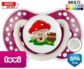 Champignon + prénom: Sucette LOVI Dynamic-su7.fr