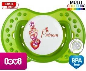 Coeurs + prénom : Sucette LOVI Dynamic personnalisée