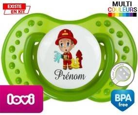 Pompier + prénom : Sucette LOVI Dynamic personnalisée
