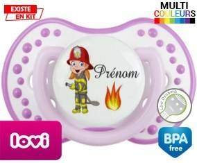 Pompier flamme + prénom: Sucette LOVI Dynamic-su7.fr