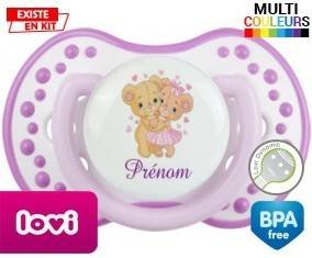 Ourson câlin + prénom: Sucette LOVI Dynamic-su7.fr