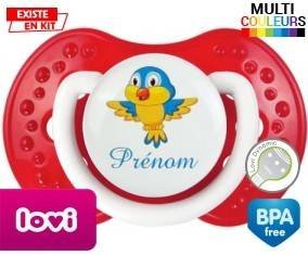 Oiseau bleu style1 + prénom: Sucette LOVI Dynamic-su7.fr