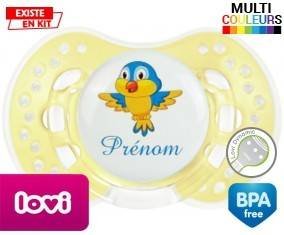 Oiseau bleu style1 + prénom: Sucette LOVI Dynamic-su7.fr