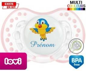 Oiseau bleu style1 + prénom: Sucette LOVI Dynamic-su7.fr