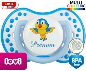 Oiseau bleu style1 + prénom: Sucette LOVI Dynamic-su7.fr