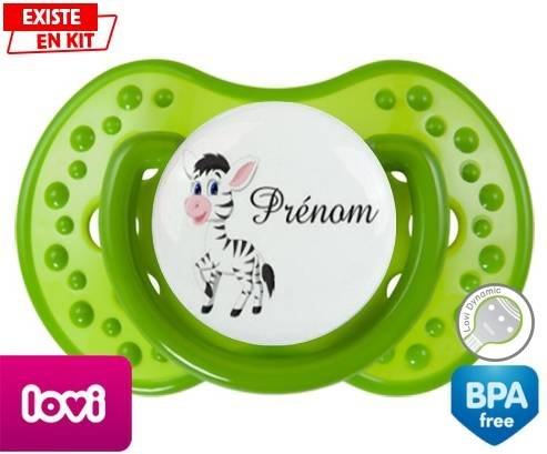 Zèbre style1 + prénom: Sucette LOVI Dynamic-su7.fr