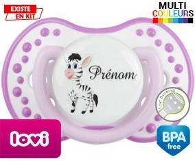 Zèbre style1 + prénom: Sucette LOVI Dynamic-su7.fr