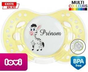 Zèbre style1 + prénom: Sucette LOVI Dynamic-su7.fr