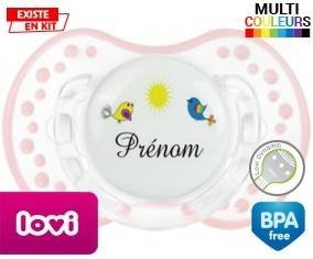 Oiseau et soleil + prénom: Sucette LOVI Dynamic-su7.fr