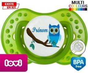 Hibou style1 + prénom : Sucette LOVI Dynamic personnalisée