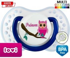 Hibou rose + prénom: Sucette LOVI Dynamic-su7.fr
