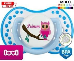 Hibou rose + prénom: Sucette LOVI Dynamic-su7.fr