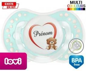 Ourson cœur + prénom: Sucette LOVI Dynamic-su7.fr