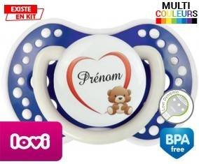 Ourson cœur + prénom: Sucette LOVI Dynamic-su7.fr