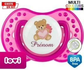 Ours cœur + prénom: Sucette LOVI Dynamic-su7.fr