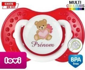 Ours cœur + prénom: Sucette LOVI Dynamic-su7.fr
