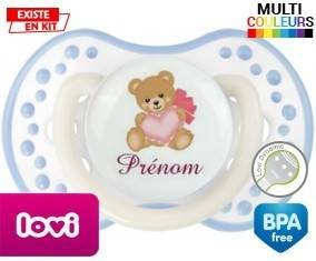 Ours cœur + prénom: Sucette LOVI Dynamic-su7.fr