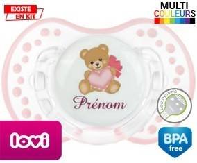 Ours cœur + prénom: Sucette LOVI Dynamic-su7.fr